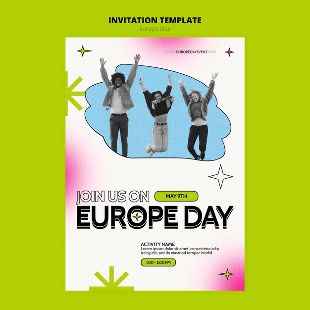 europe day celebration invitation template