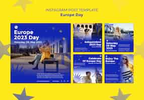 Free PSD europe day template  design