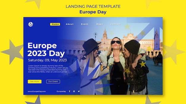 Free PSD europe day template  design