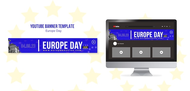 Free PSD europe day template design