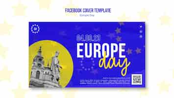 無料PSD ヨーロッパの日のテンプレート デザイン