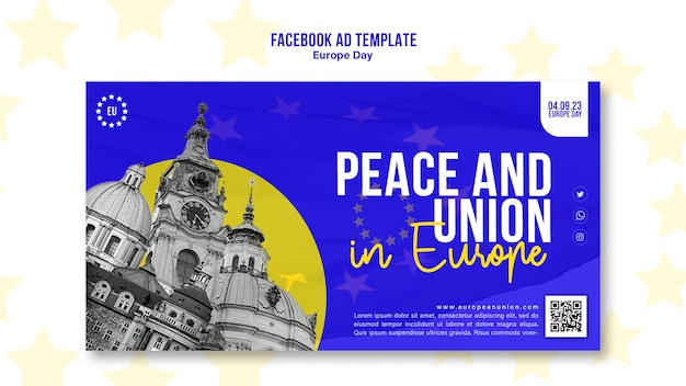 Free PSD europe day template design