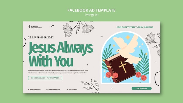 エバンジェリストfacebook広告テンプレートデザイン