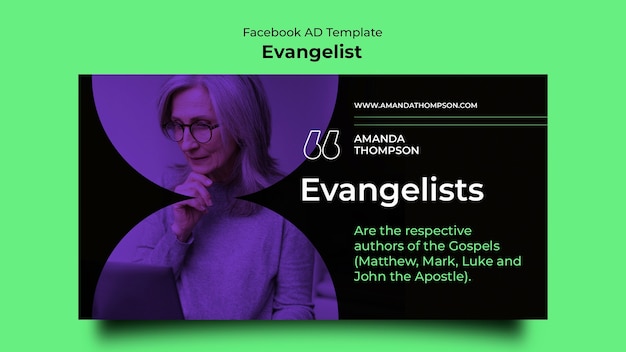 PSD gratuito design del modello di annuncio facebook dell'evangelista