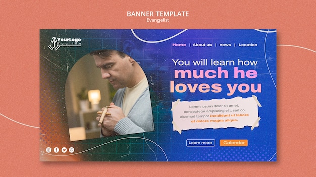 Free Evangelist Faith Landing Page Template for Belief and Religion Websites