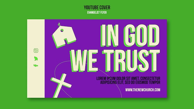 Free PSD evangelist religion and spirituality youtube cover template