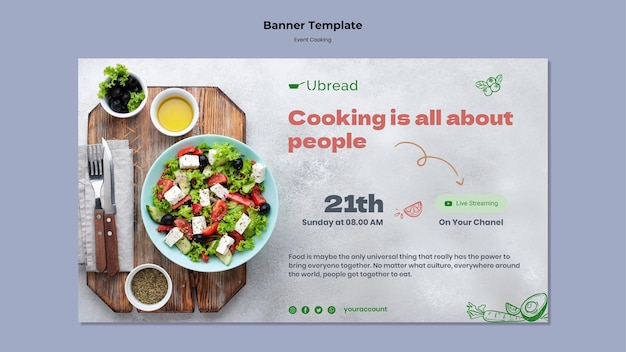 Free PSD event cooking horizontal banner