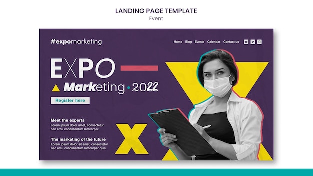 Free PSD event design landing page template