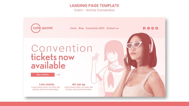 Event design landing page template