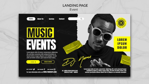 Free PSD event landing page template design