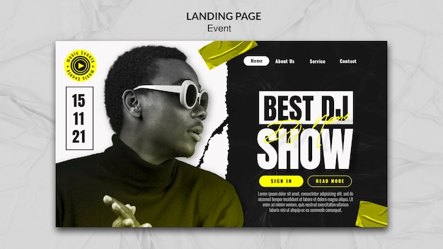 Free PSD event landing page template design