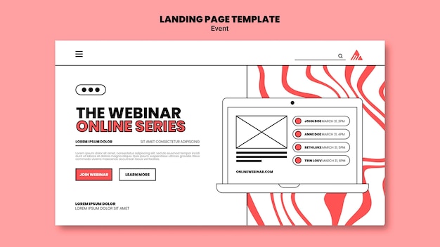 Free PSD event online webinar landing page