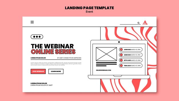 Event online webinar landing page