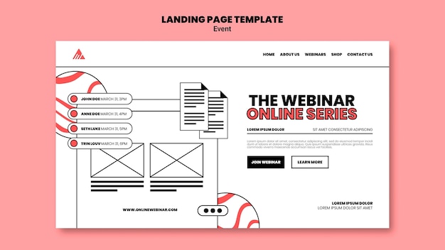 Event online webinar landing page