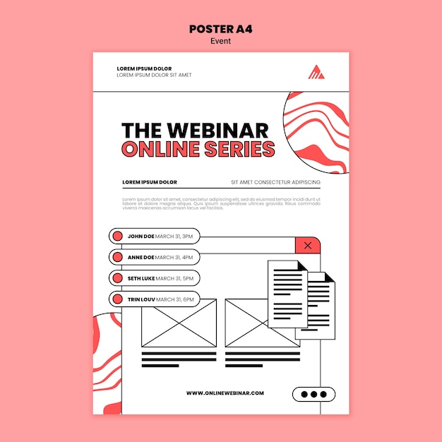 PSD gratuito modello di poster per webinar online di eventi