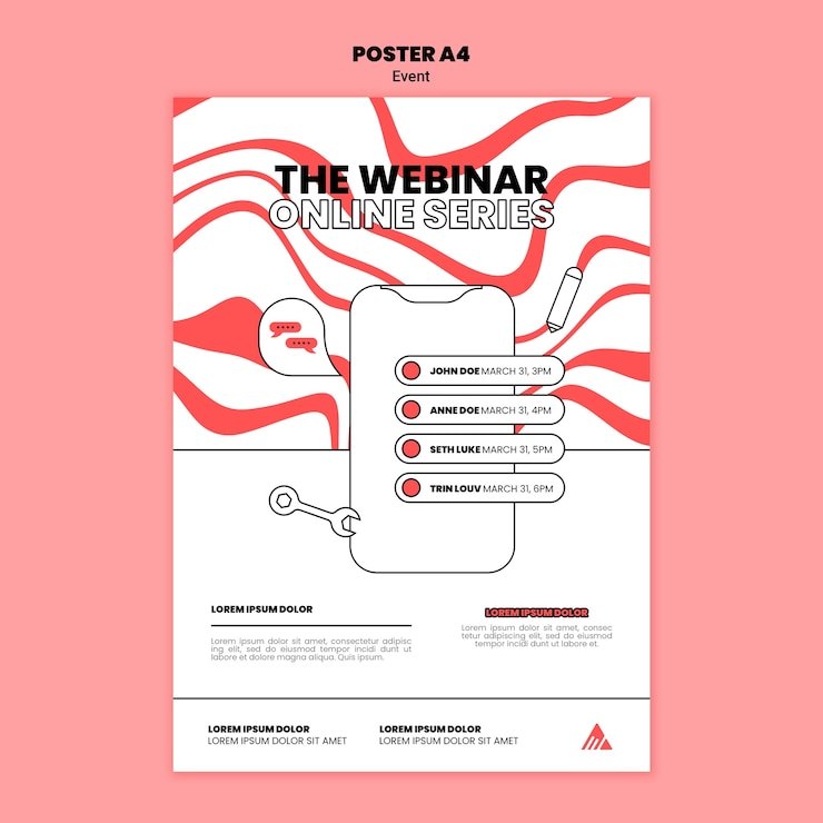 Free PSD event online webinar poster template