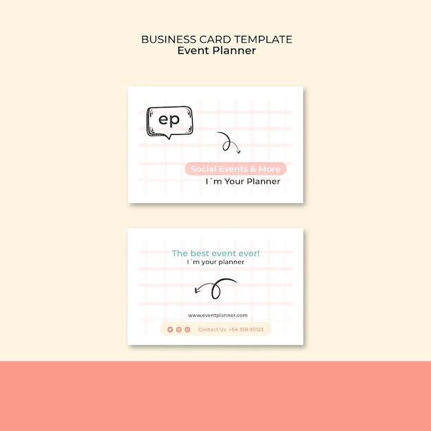 Free PSD event planner business card design template