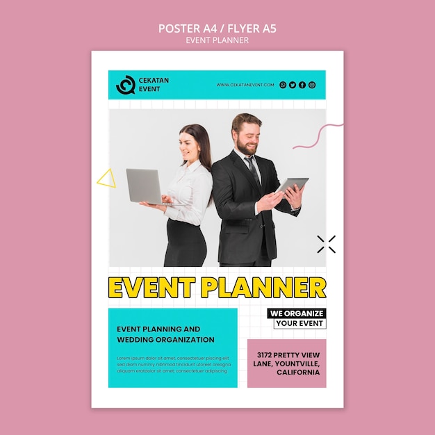 Free PSD event planner flyer template