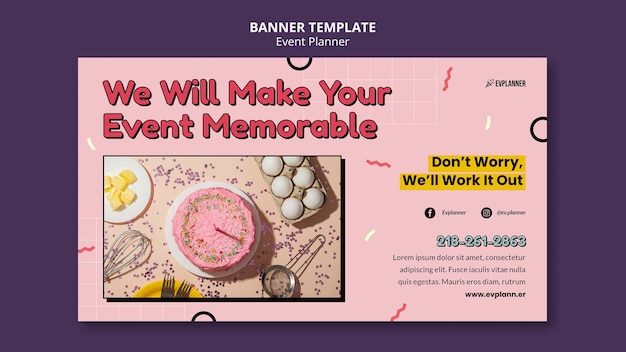 Event planner landing page design template