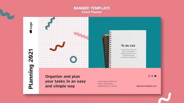 Free PSD event planner  landing page design template