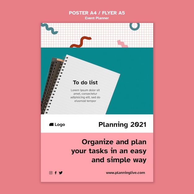 Event planner poster design template