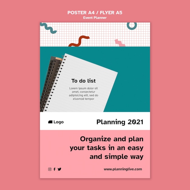 Free PSD event planner poster design template