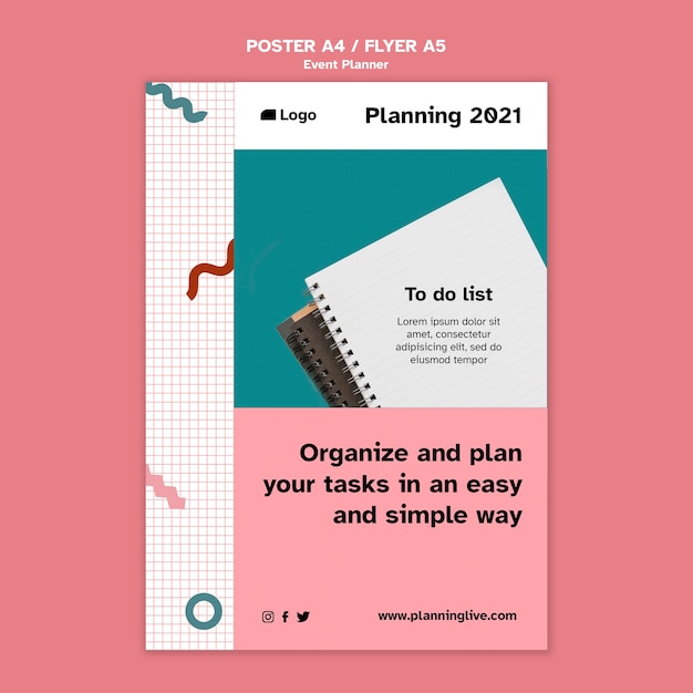 Free PSD event planner poster design template