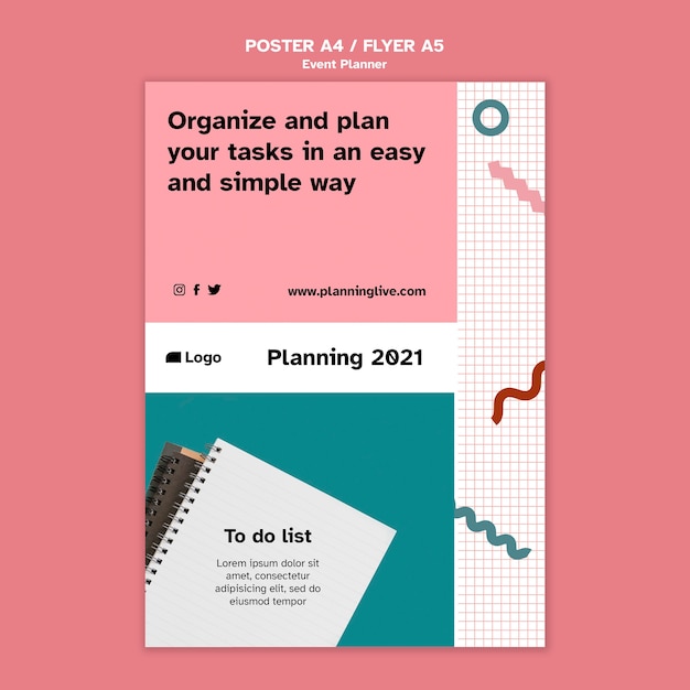 Free PSD event planner poster design template