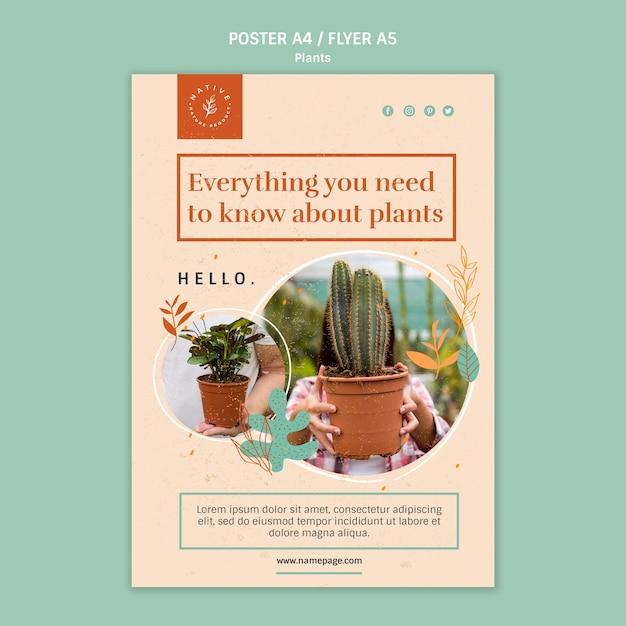 PSD gratuito tutto quello che devi sapere sul poster delle piante