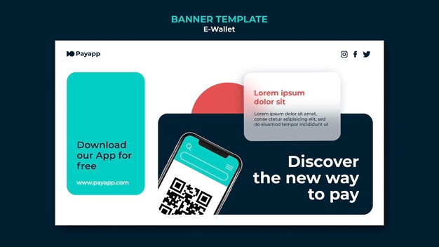 Ewallet banner design template