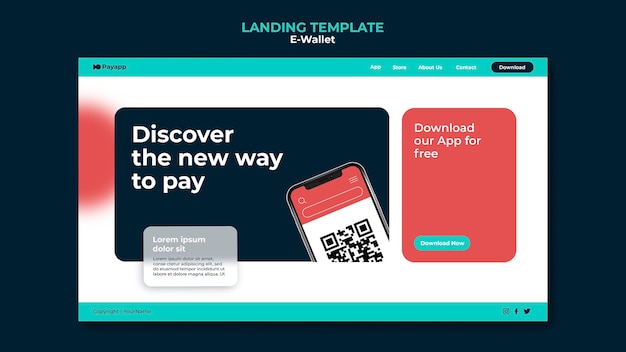Ewallet landing page design template