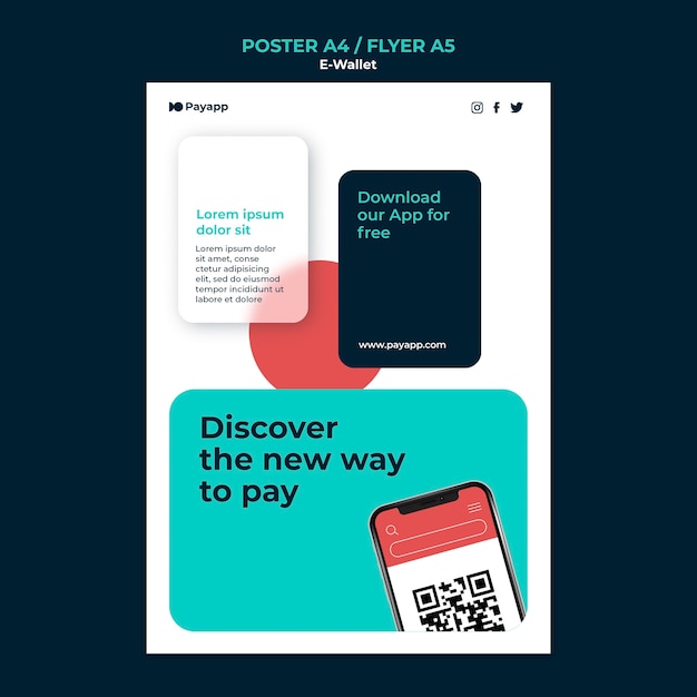 Ewallet poster design template