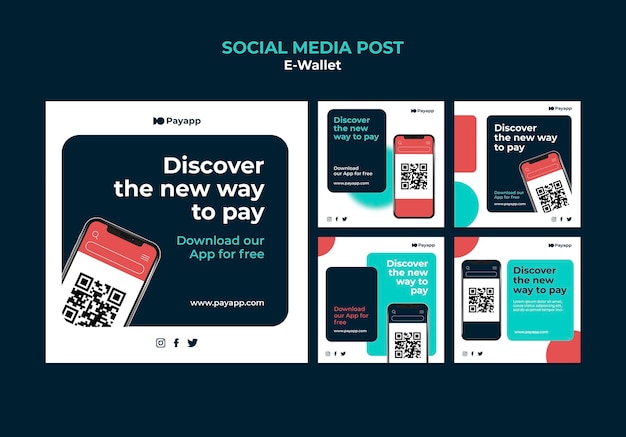 Ewallet social media post design template