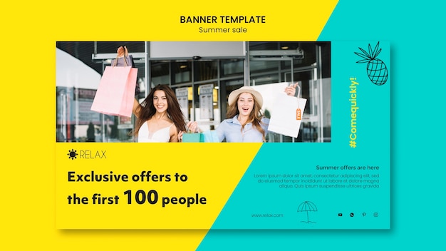 Free PSD exclusive offers banner template