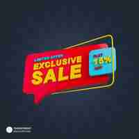 Free PSD exclusive sale 3d promotion banner