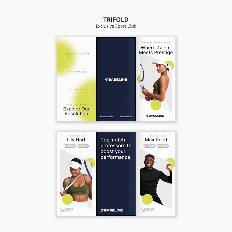 Free PSD exclusive sport club trifold brochure