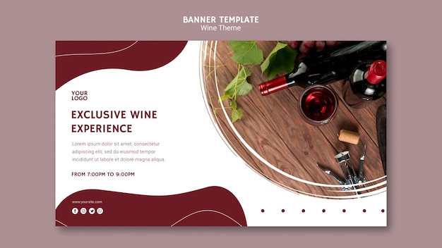 Free PSD exclusive wine experience banner template