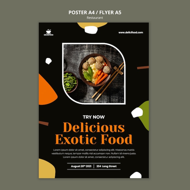 Free PSD exotic food poster template