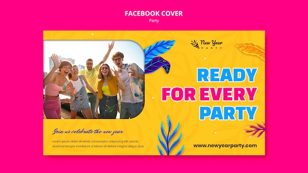 PSD gratuito copertina facebook di intrattenimento per feste esotiche
