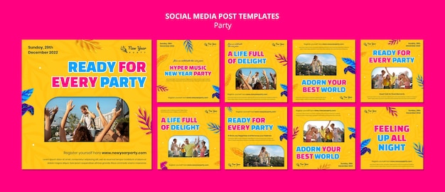 Free PSD exotic party entertainment instagram posts