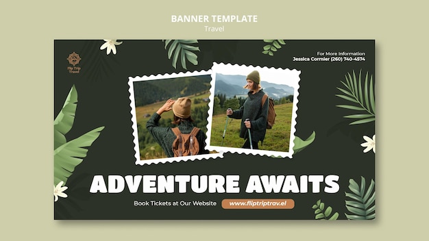 Exotic travel adventure banner