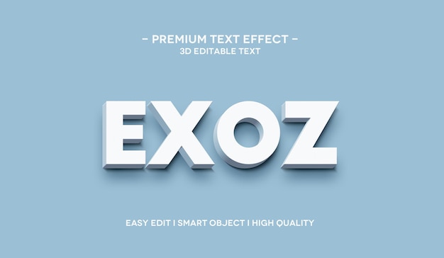 Exoz 3d text effect template