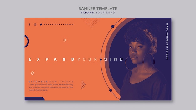 Free PSD expand your mind banner template