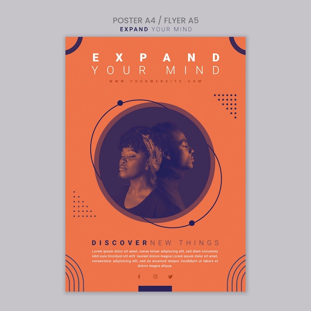 Free PSD expand your mind poster template