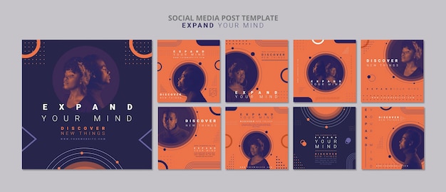 Free PSD expand your mind social media post template