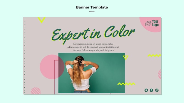 PSD gratuito esperto in template web banner a colori