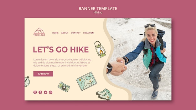 Free PSD exploration and hiking banner template