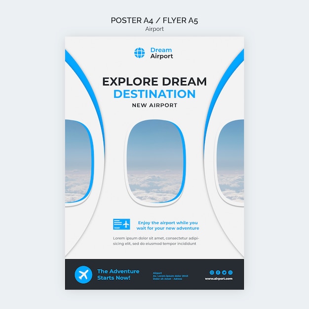 Explore dream destination poster template