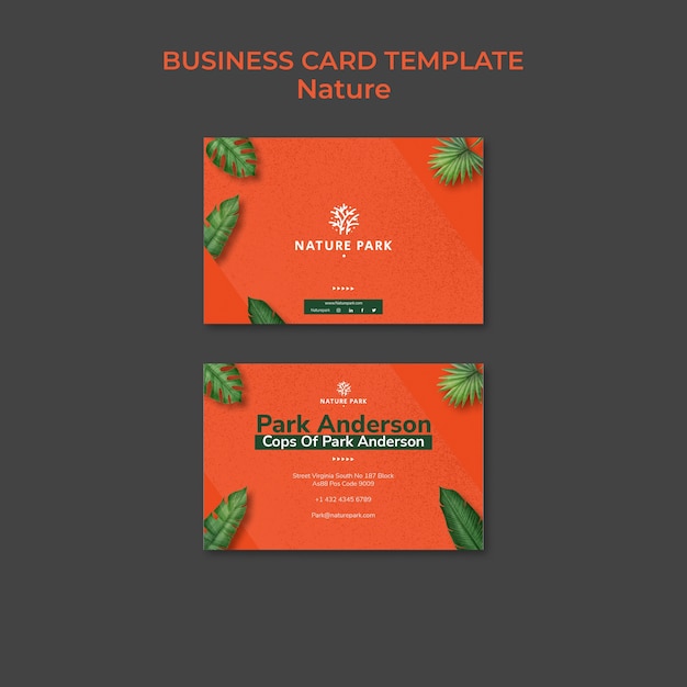 Free PSD explore nature business card template