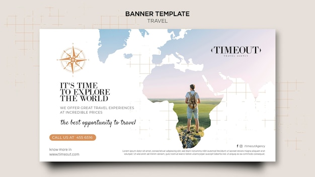 Free PSD explore the world banner template